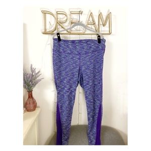 LIVI ACTIVE | Purple Active Spacedye Leggings with Mesh Leg Cutouts Size 18/20